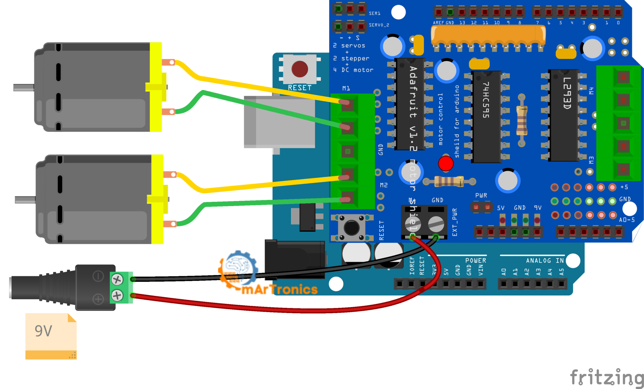 Controlling DC Motors with L298N Dual H-Bridge and Arduino Motor Shield ...