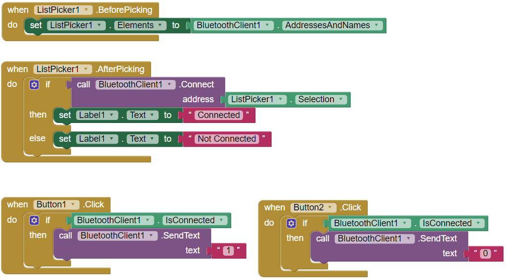 Arduino Bluetooth Control App Interface