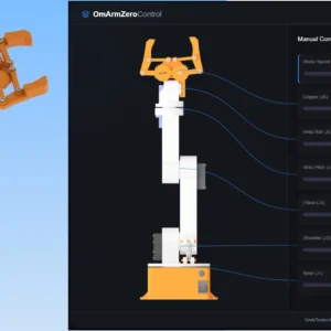 OmArm Zero ESP32 robotic arm with browser-based web control interface