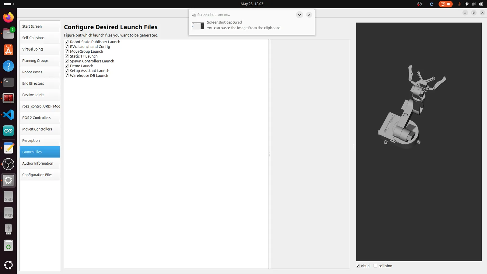 Setup Assistant launch files