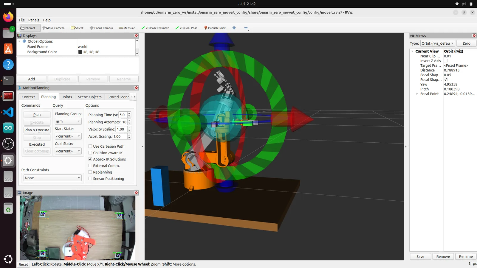 RViz after execution on real robot
