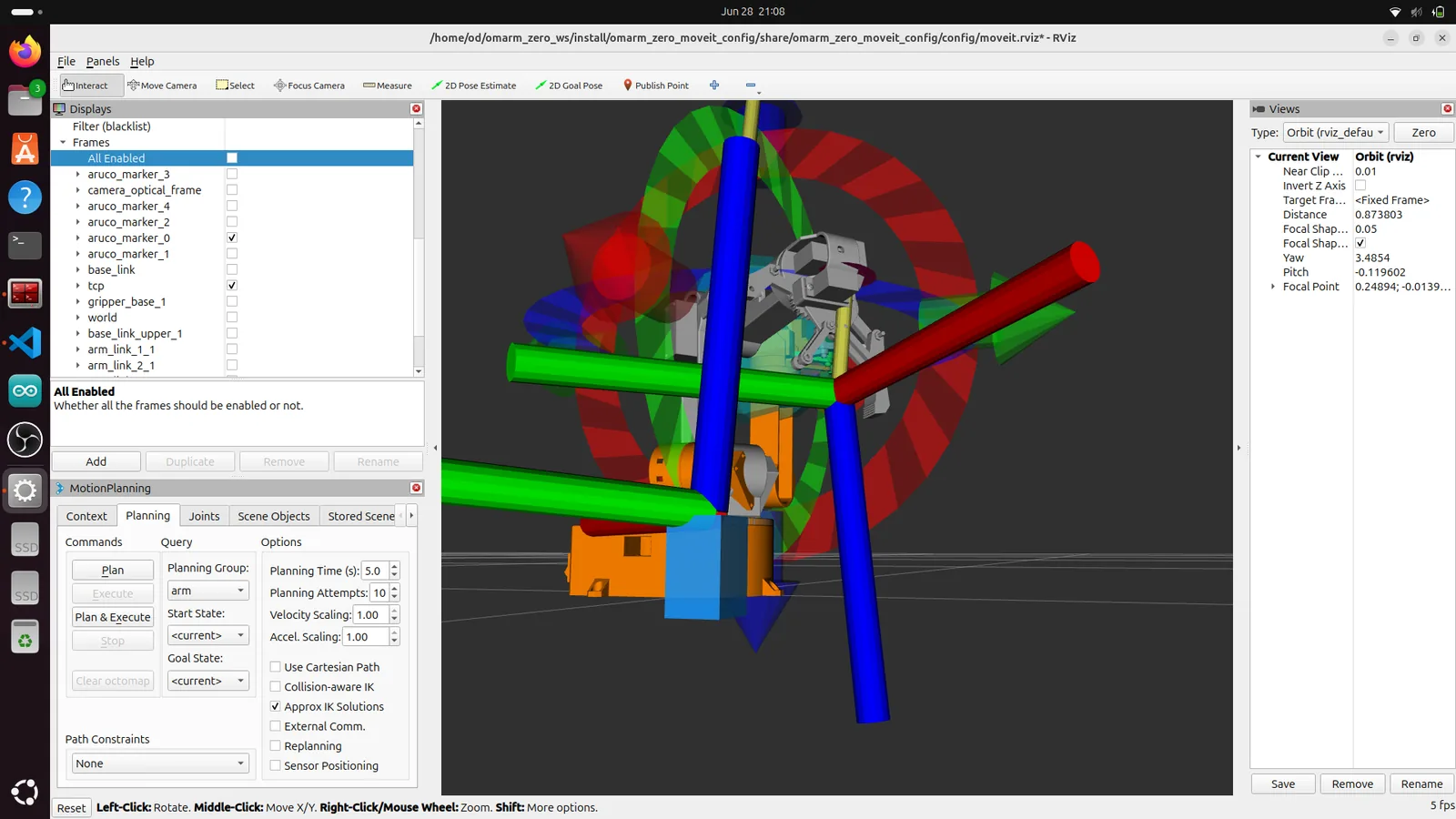 RViz development and debugging view