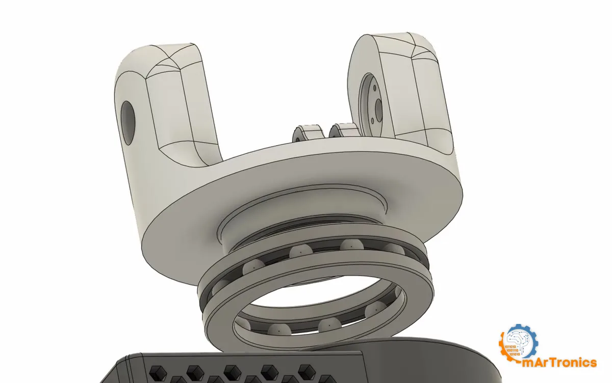 The 51110 thrust bearing below the rotating platform