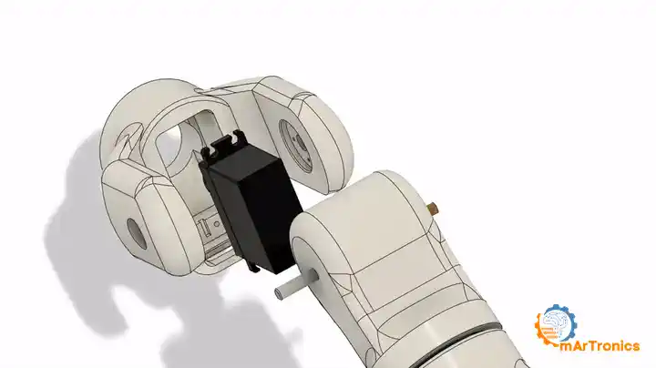 Animation of the sixth DS3240 going into the wrist fork and the mating link screwed on from below