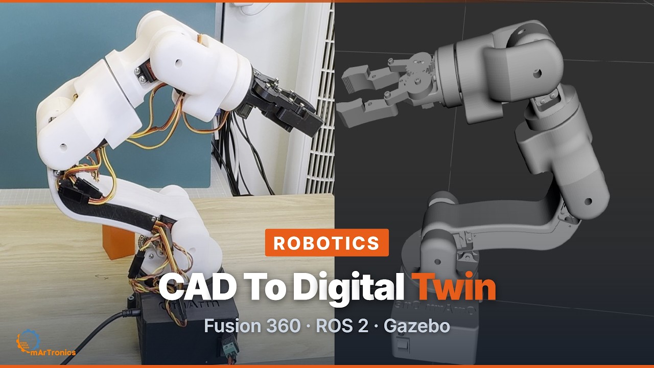 Part 2 of the OmArm One series: the robot arm as a ROS 2 digital twin in RViz and Gazebo